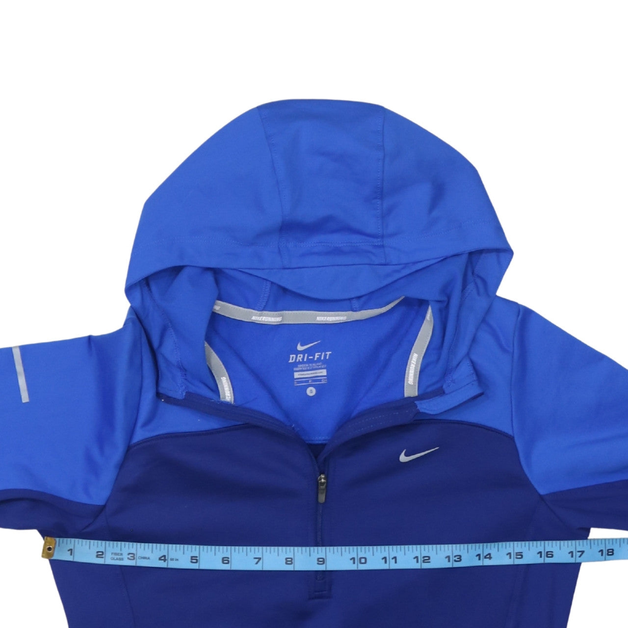 Nike Men's Blue Dri-FIT Running Hoodie Small 1/2 Zip Athletic Top