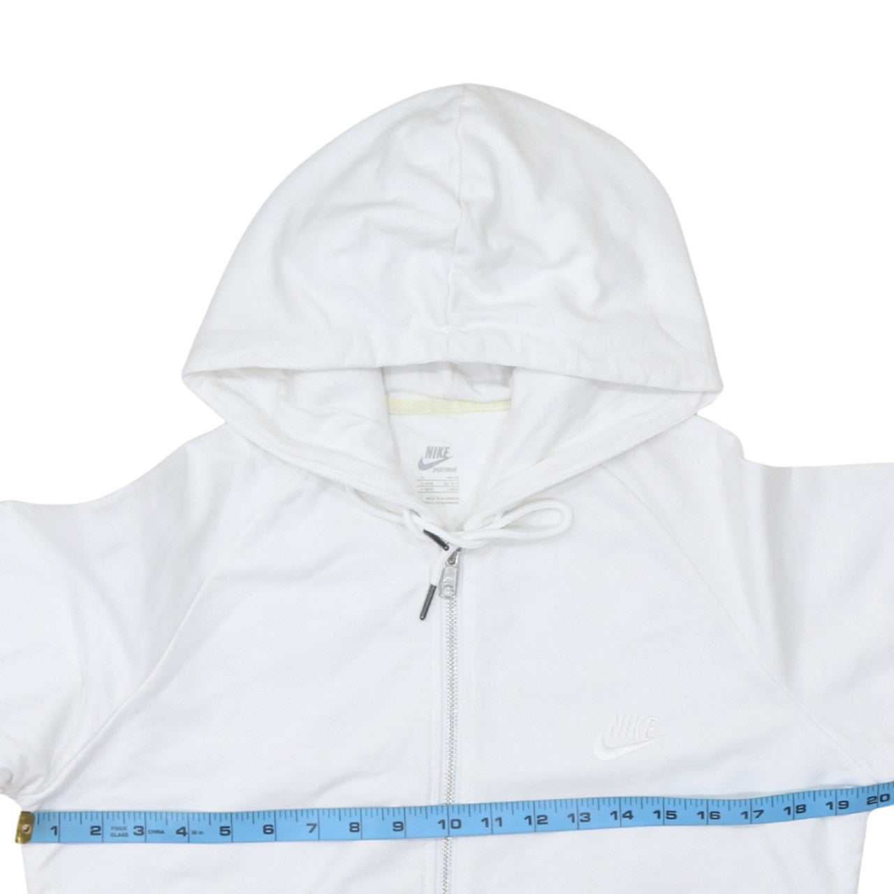 Nike Women White Full Zip Hoodie Sweatshirt Size 16/18 XL Sportswear