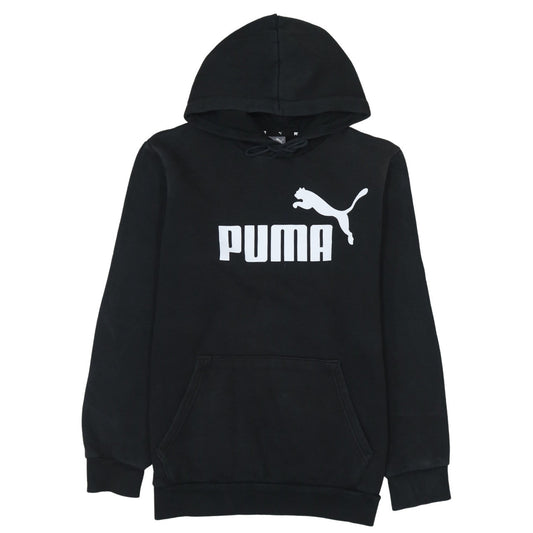 Puma Men's Black Pullover Hoodie Small Logo Sports Fleece