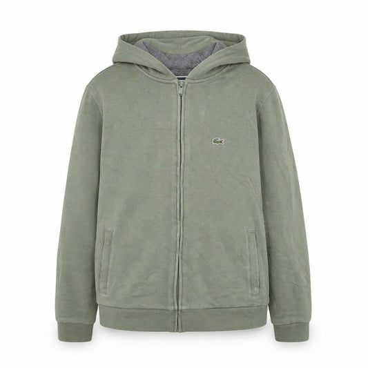 Lacoste Sport Boys Green Full Zip Hoodie Size 16 Years Cotton Blend