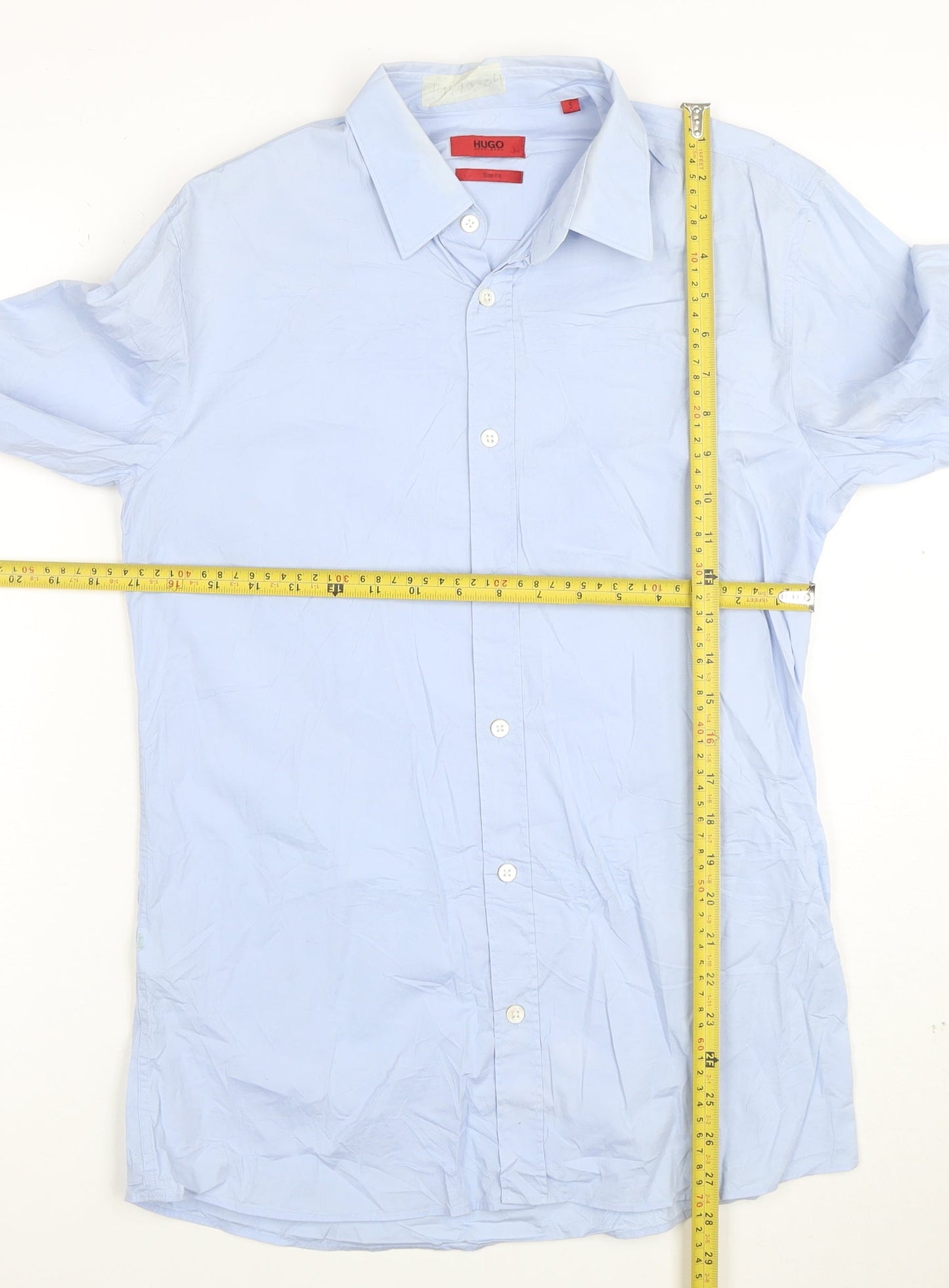 Hugo Boss Men's Blue Slim Fit Cotton Long Sleeve Dress Shirt S