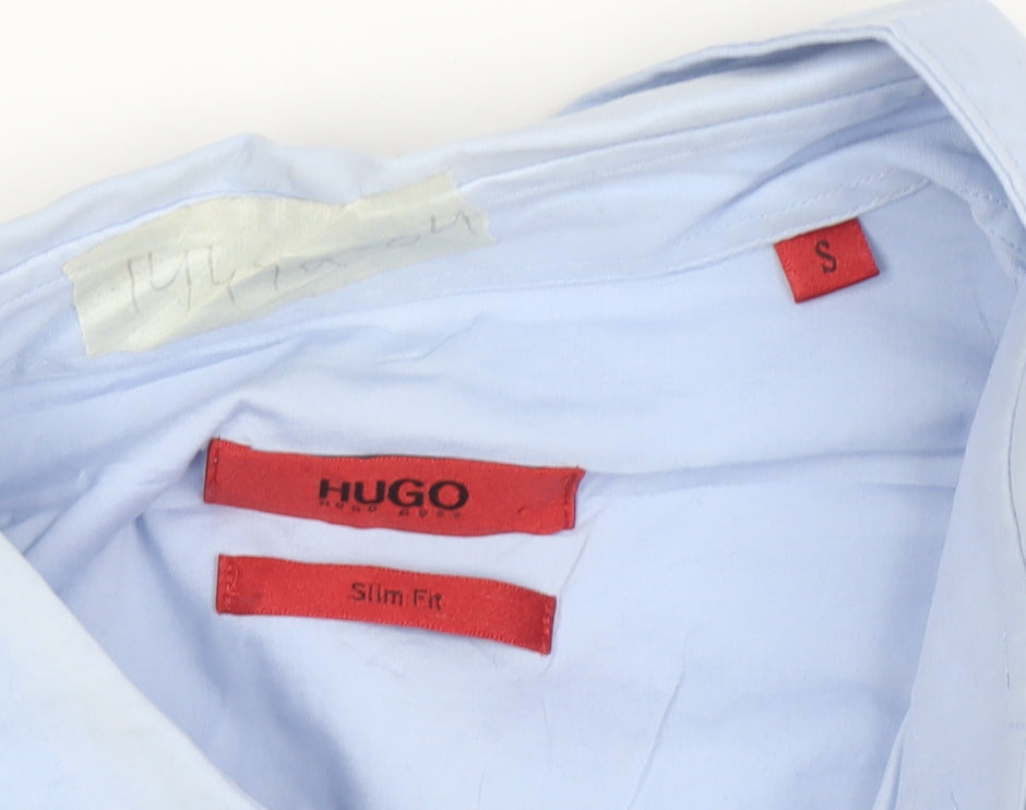 Hugo Boss Men's Blue Slim Fit Cotton Long Sleeve Dress Shirt S