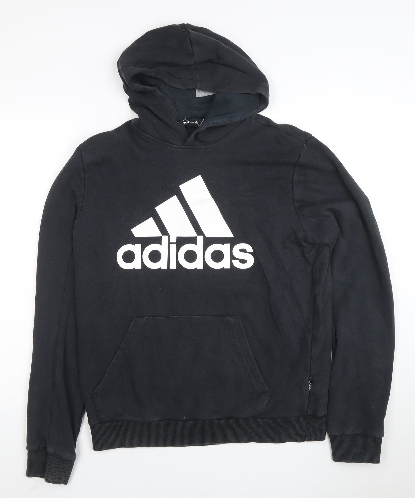 Adidas Men's Black Pullover Hoodie Fleece Medium Regular Fit