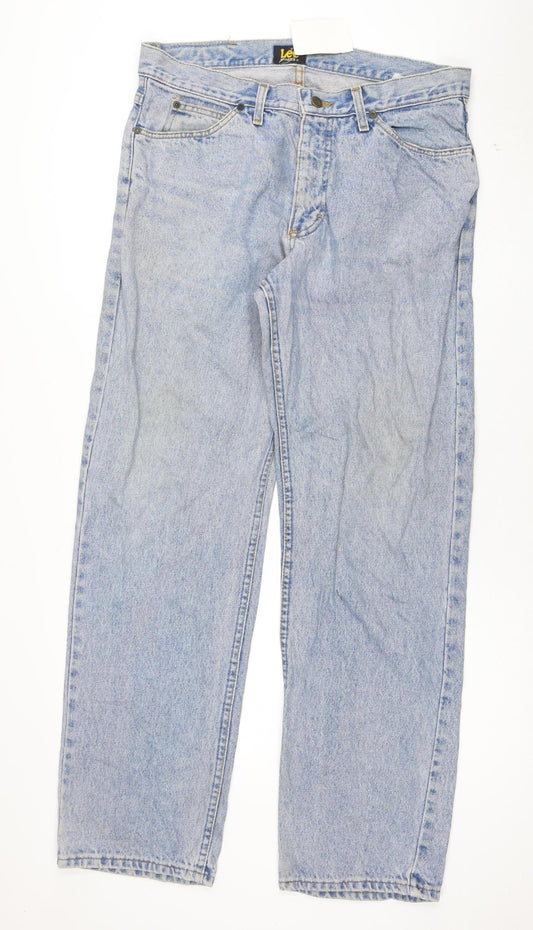 Lee Riders Men's Blue 36in Waist Light Wash Straight Denim Jeans