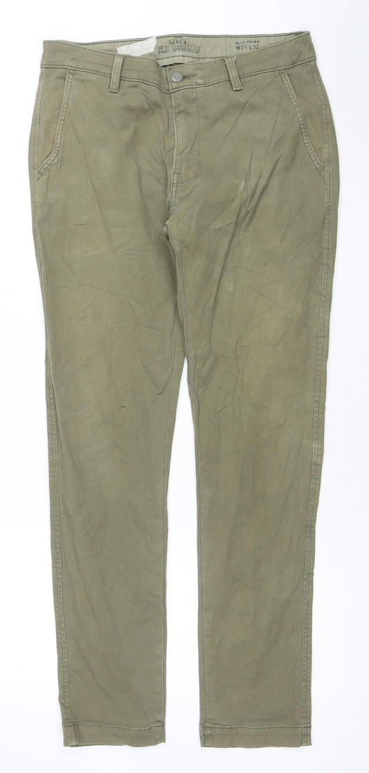 Levi's Men's Green XX Chino Trousers W32 L32 Regular Fit