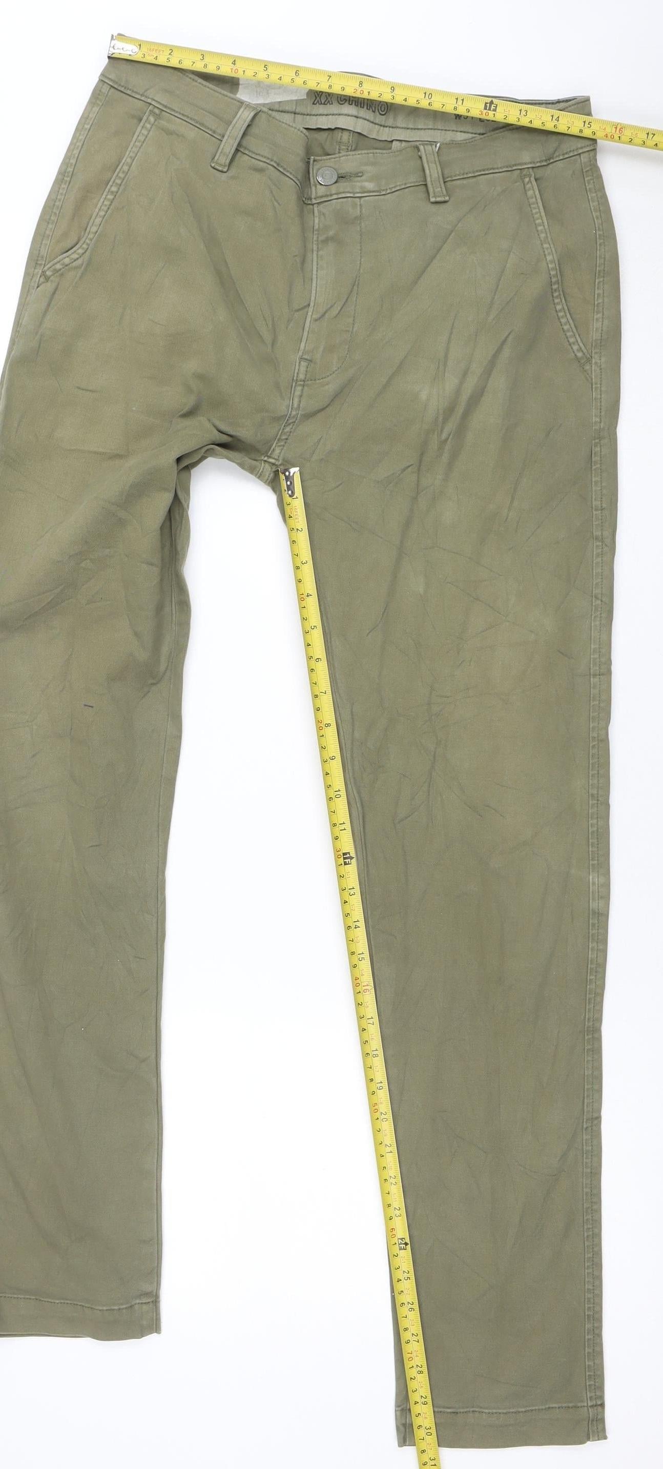 Levi's Men's Green XX Chino Trousers W32 L32 Regular Fit
