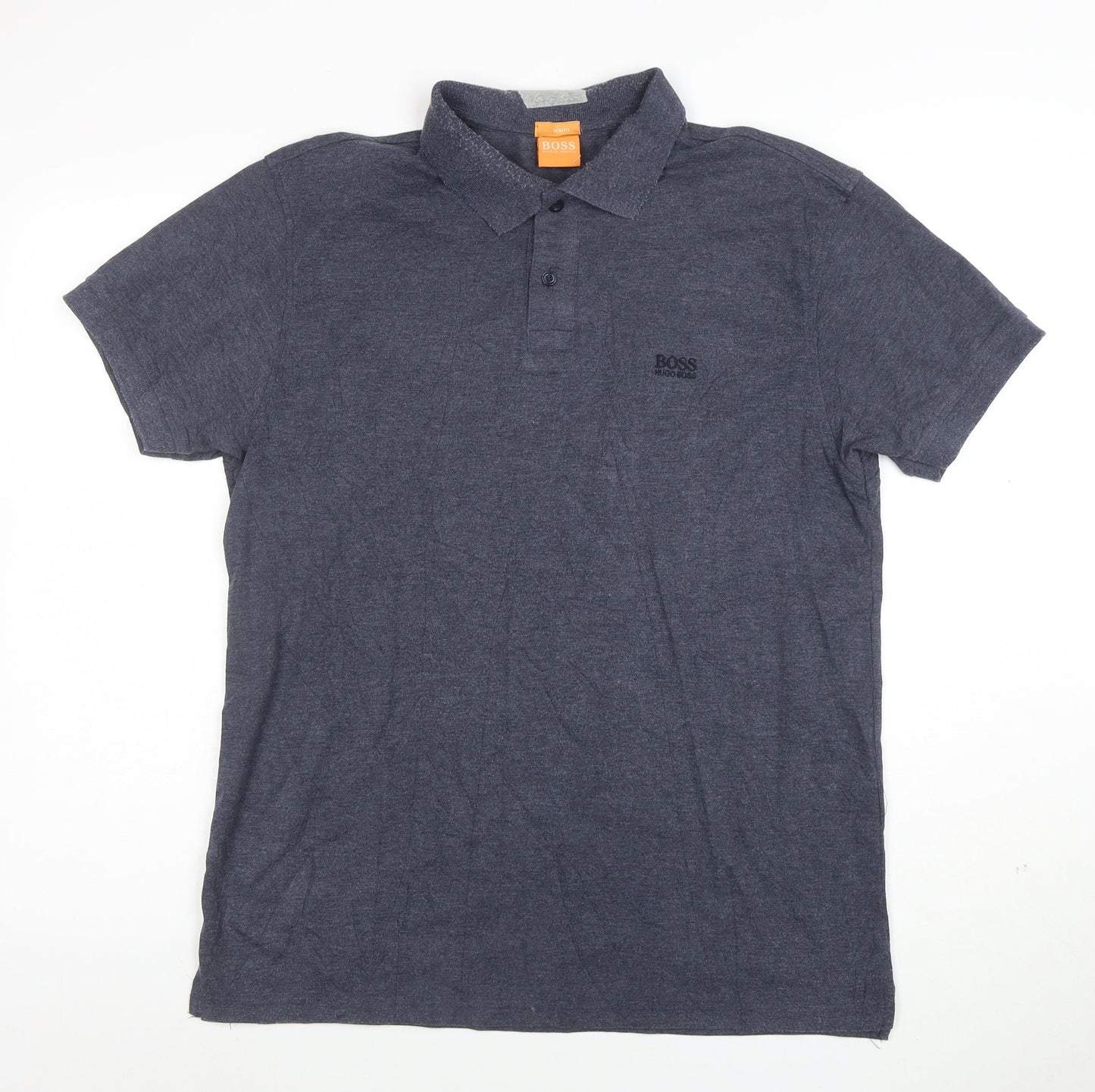 Hugo Boss Men's Blue Slim Fit Cotton Polo Shirt Size L