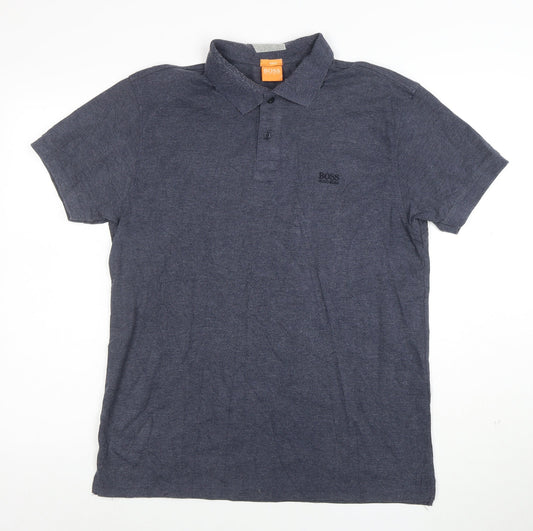 Hugo Boss Men's Blue Slim Fit Cotton Polo Shirt Size L