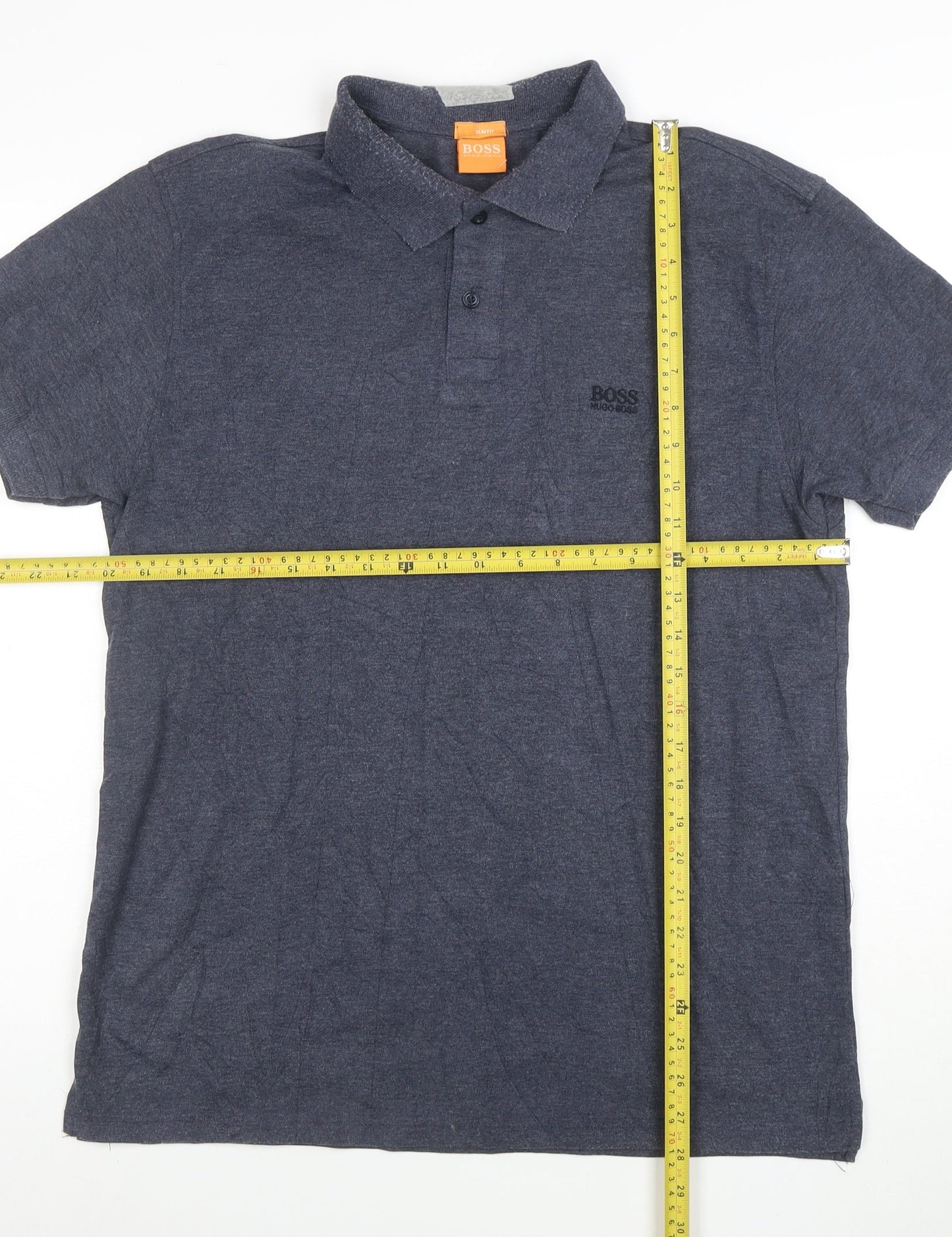 Hugo Boss Men's Blue Slim Fit Cotton Polo Shirt Size L