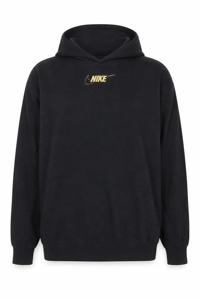 Nike Women Black Long Sleeve Pullover Hoodie L Cotton Blend