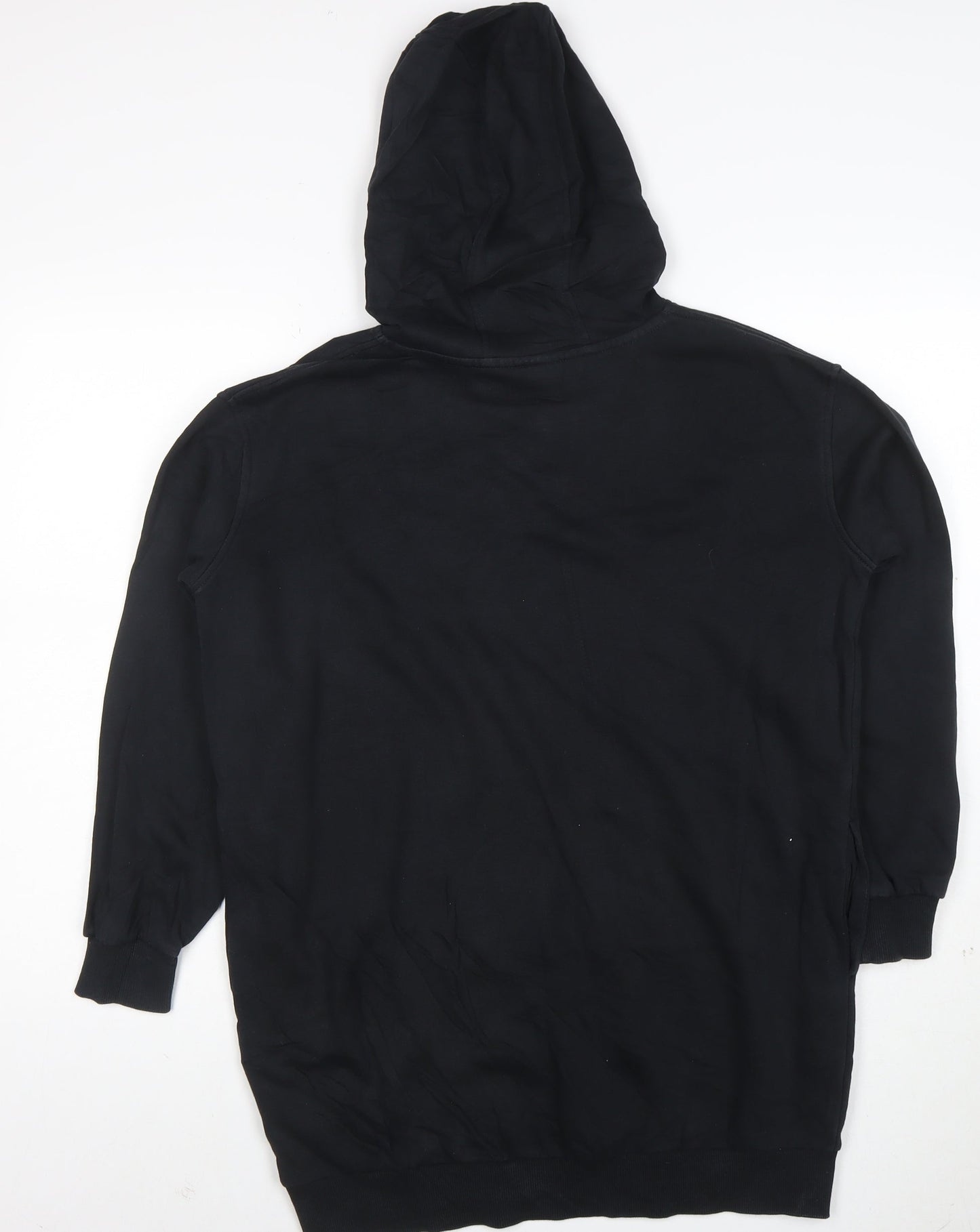 Nike Women Black Long Sleeve Pullover Hoodie L Cotton Blend