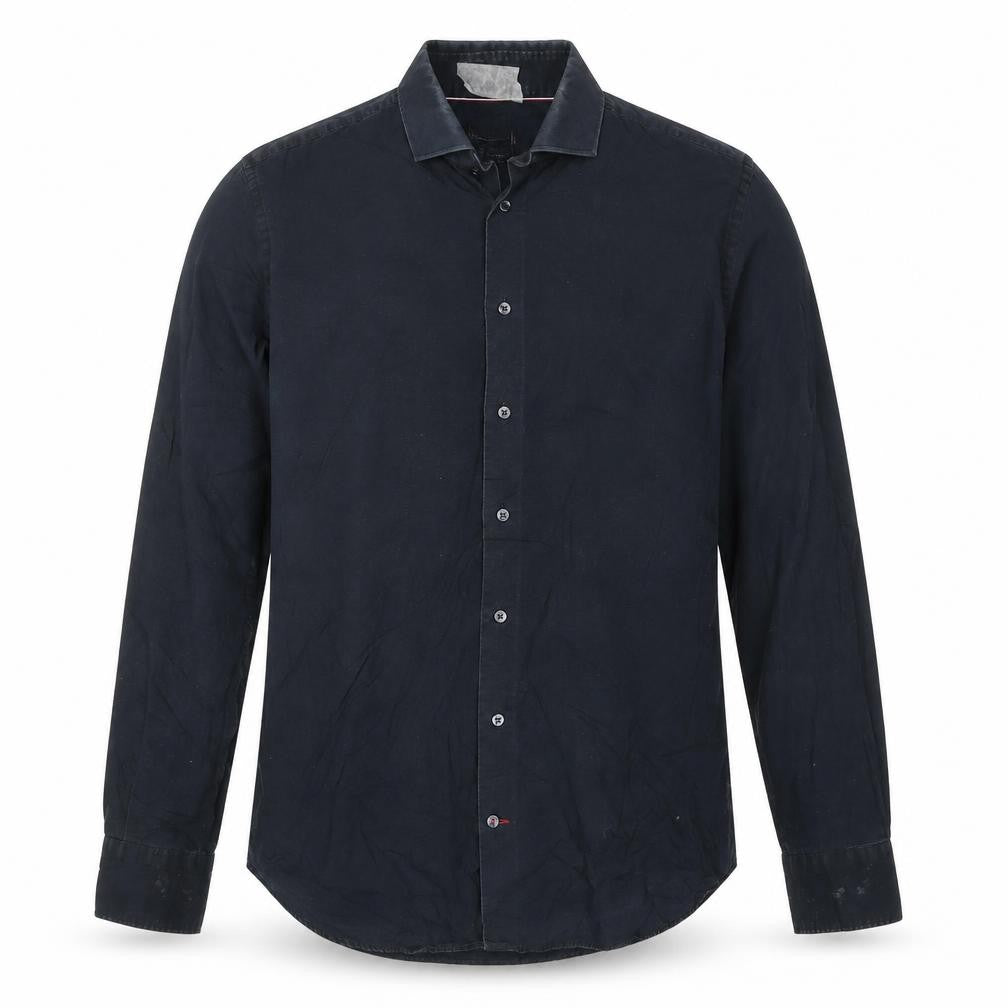 Tommy Hilfiger Men's Navy Slim Fit Button-Up Shirt Size 42 16.5