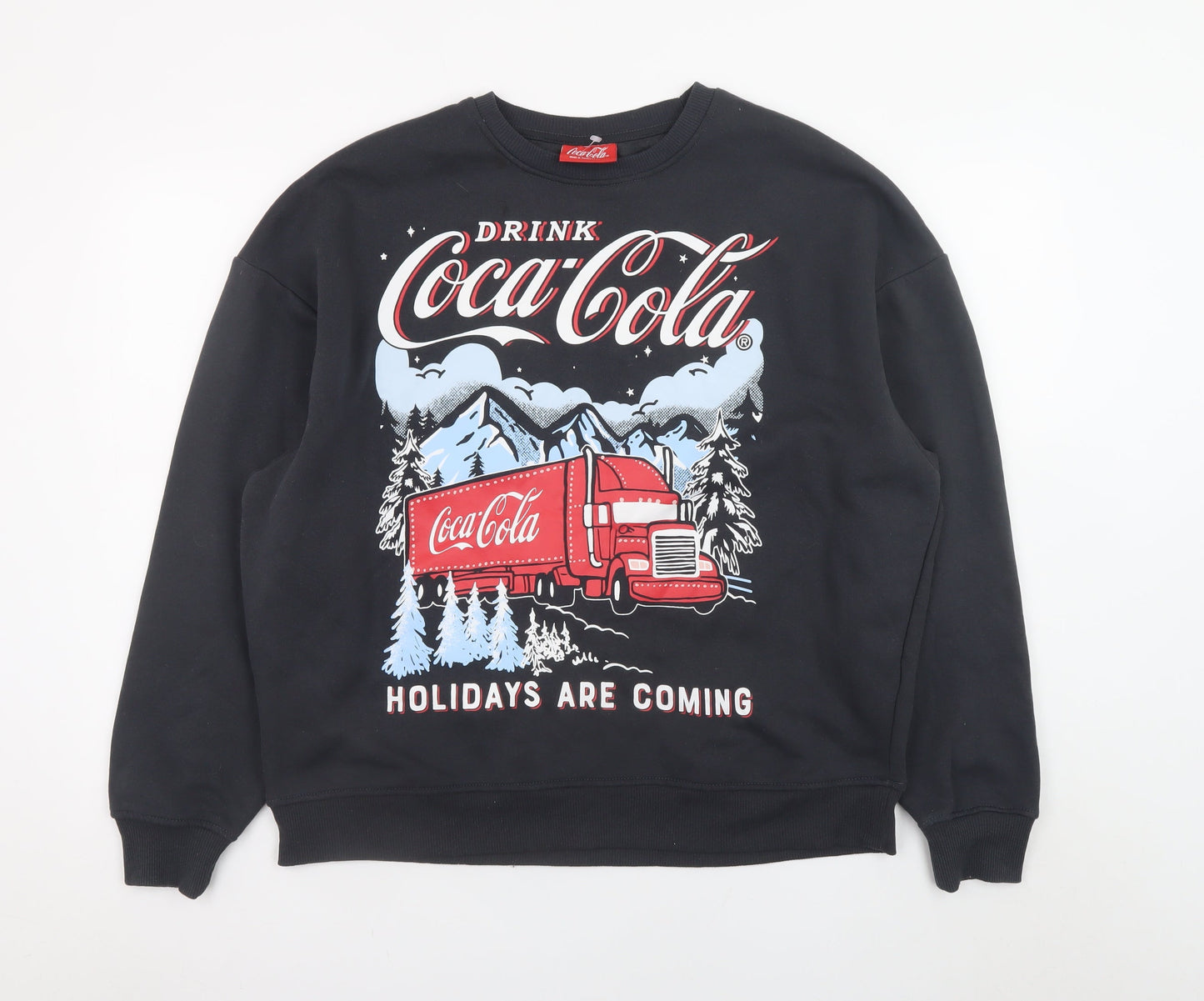 Primark Coca-Cola Black Christmas Sweatshirt Women’s Small 10/12