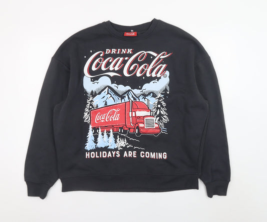 Primark Coca-Cola Black Christmas Sweatshirt Women’s Small 10/12