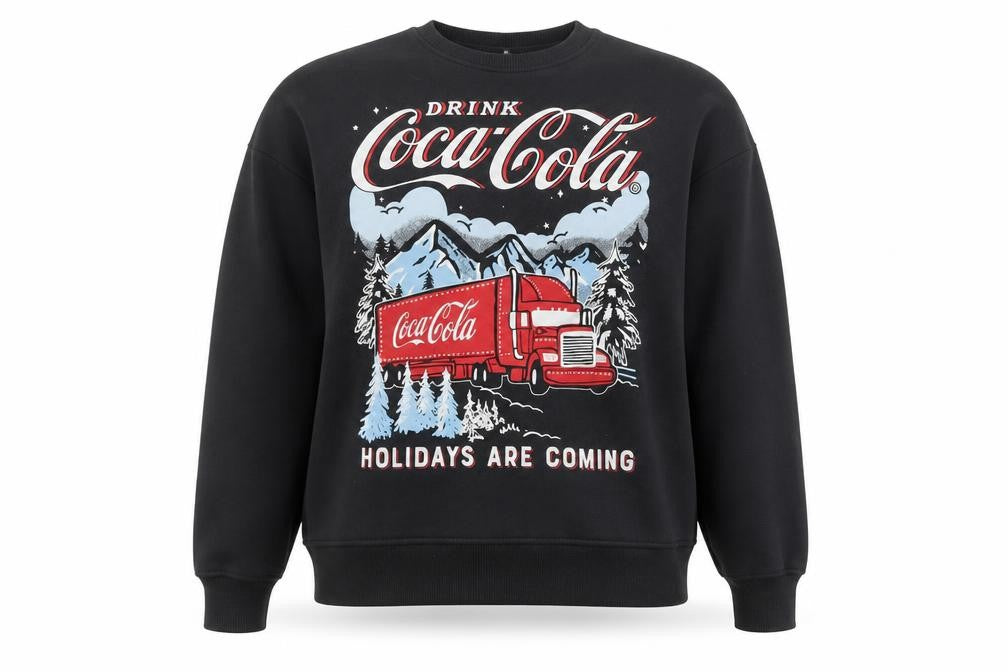 Primark Coca-Cola Black Christmas Sweatshirt Women’s Small 10/12