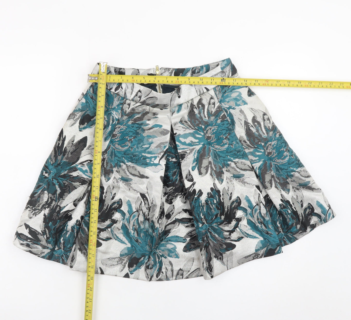 Yumi Womens Multicoloured Floral A-Line Short Skirt Size 10