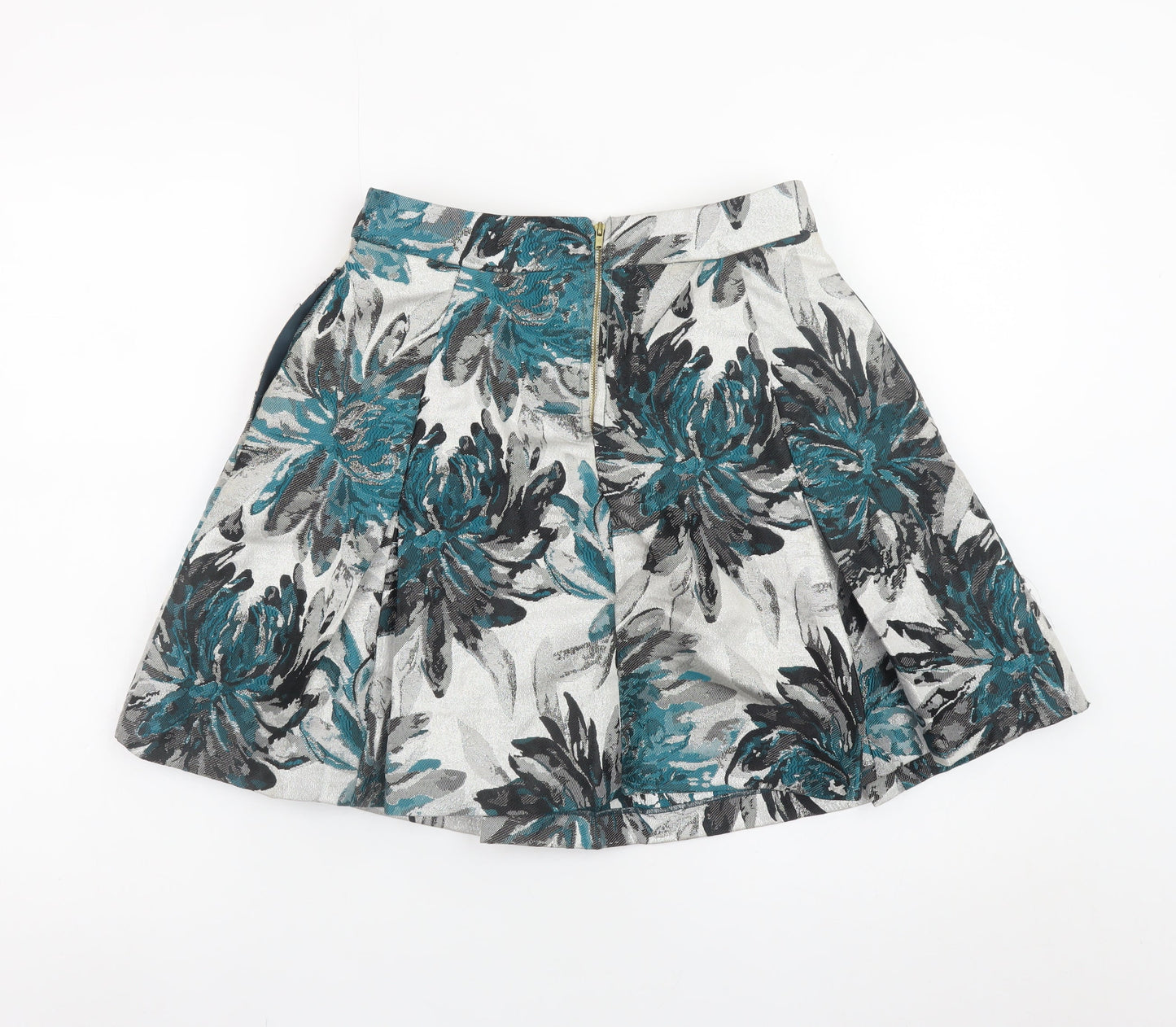 Yumi Womens Multicoloured Floral A-Line Short Skirt Size 10