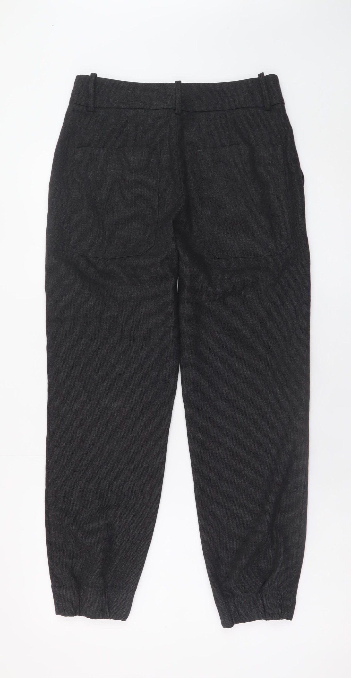 Zara Men Black Jogger Trousers Size S Elasticated Cuff Casual Pants