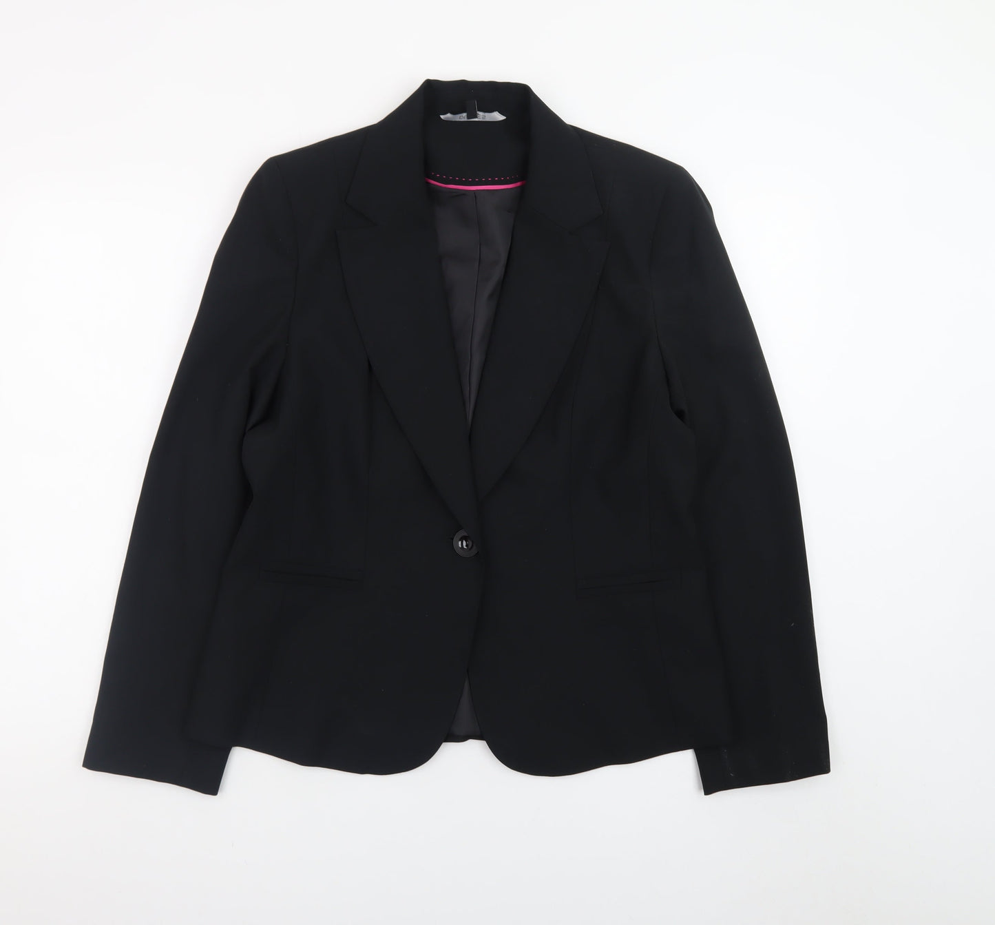 Dunnes Women Black Size 14 One-Button Blazer Jacket