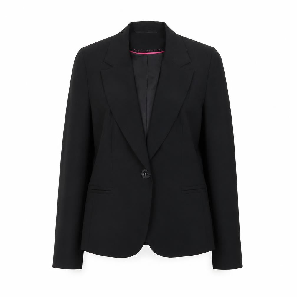 Dunnes Women Black Size 14 One-Button Blazer Jacket
