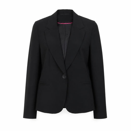 Dunnes Women Black Size 14 One-Button Blazer Jacket