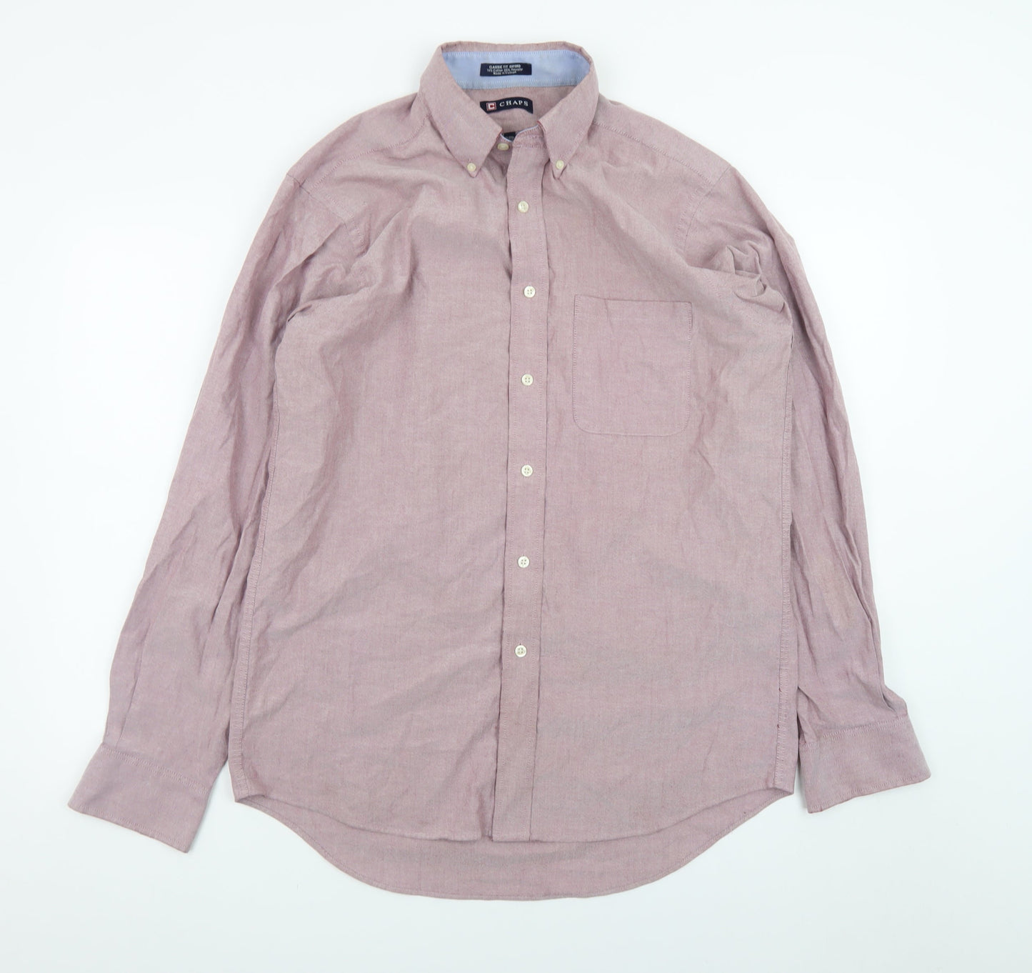 Chaps Men's Pink Classic Fit Oxford Button-Down Shirt 15.5 Long Sleeve