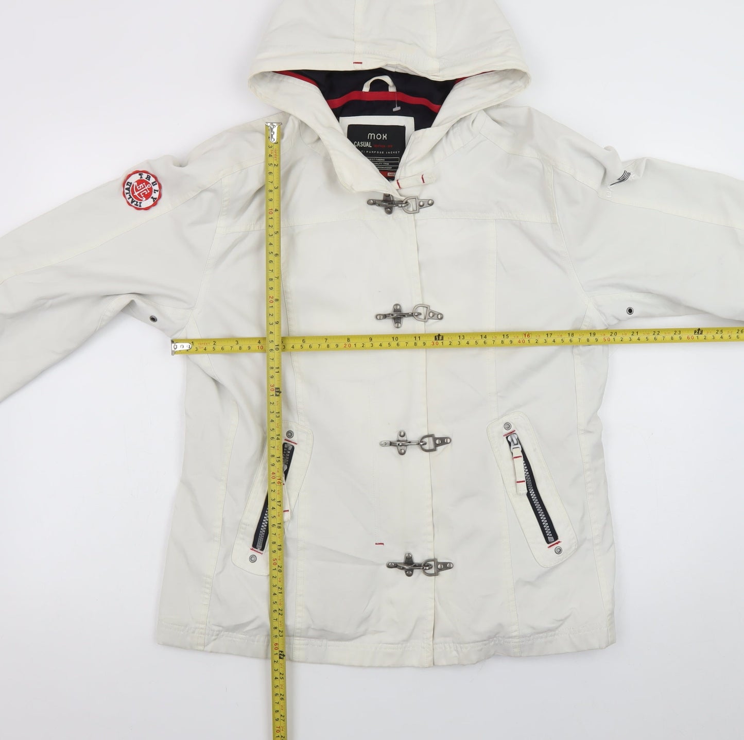 Mox Men's White Hooded Parka Jacket Size 46 Regular Fit Waterproof