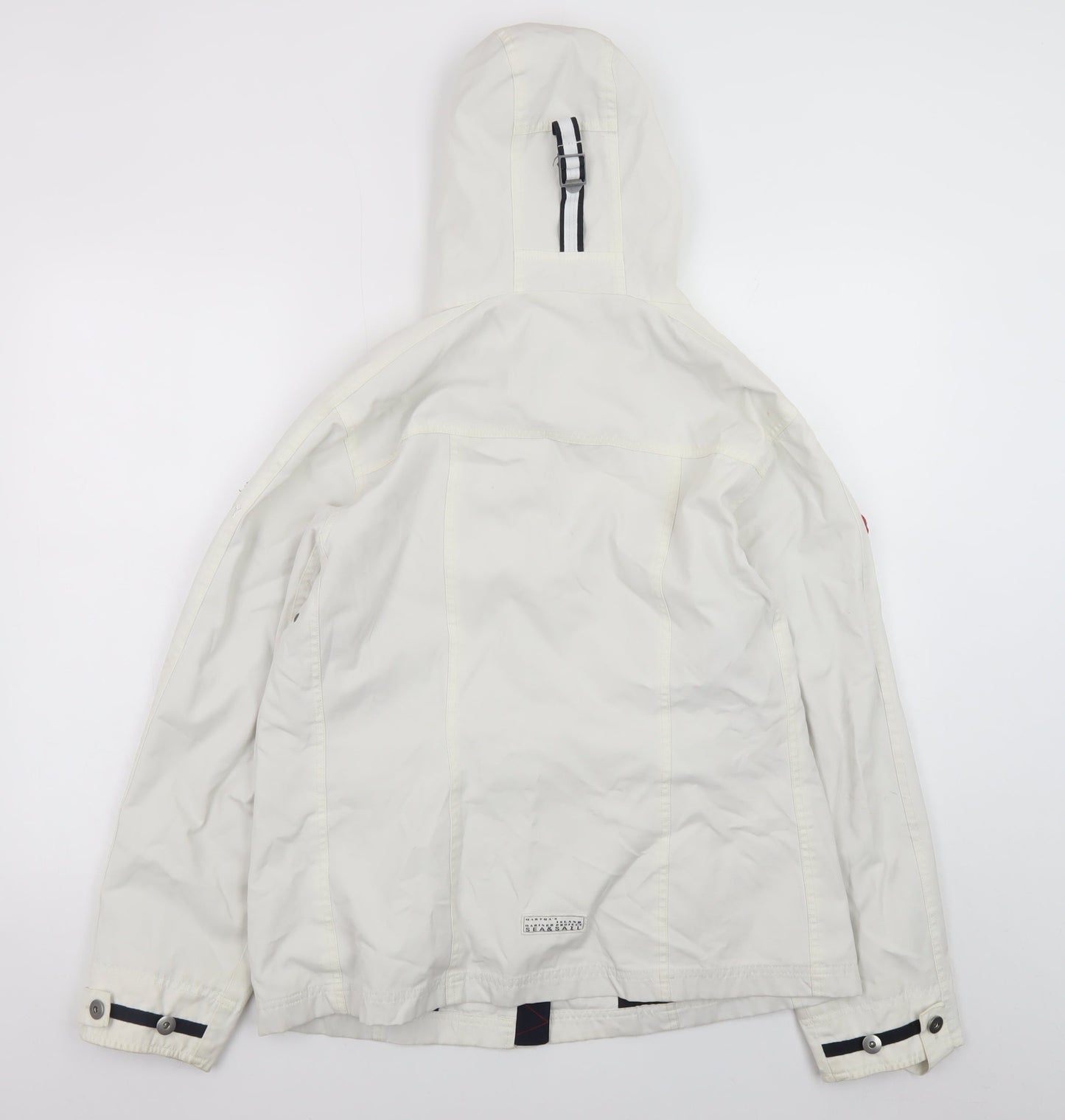 Mox Men's White Hooded Parka Jacket Size 46 Regular Fit Waterproof