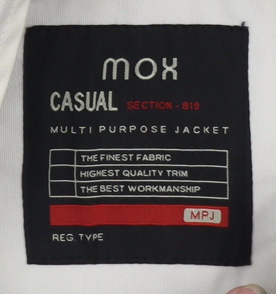 Mox Men's White Hooded Parka Jacket Size 46 Regular Fit Waterproof