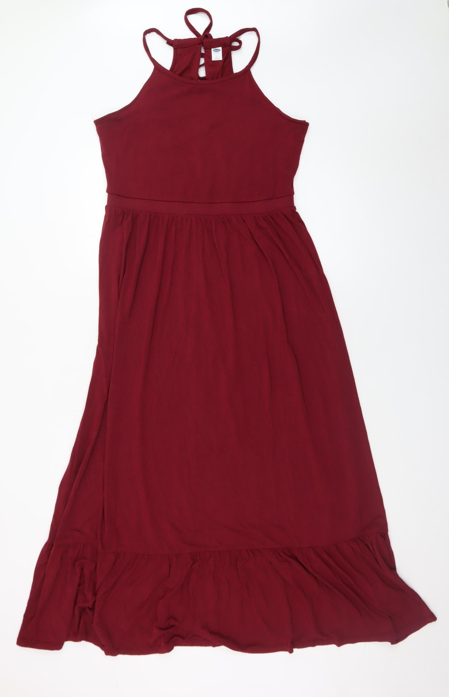 Old Navy Women Burgundy Maxi Slip Dress Size L Sleeveless Summer Style