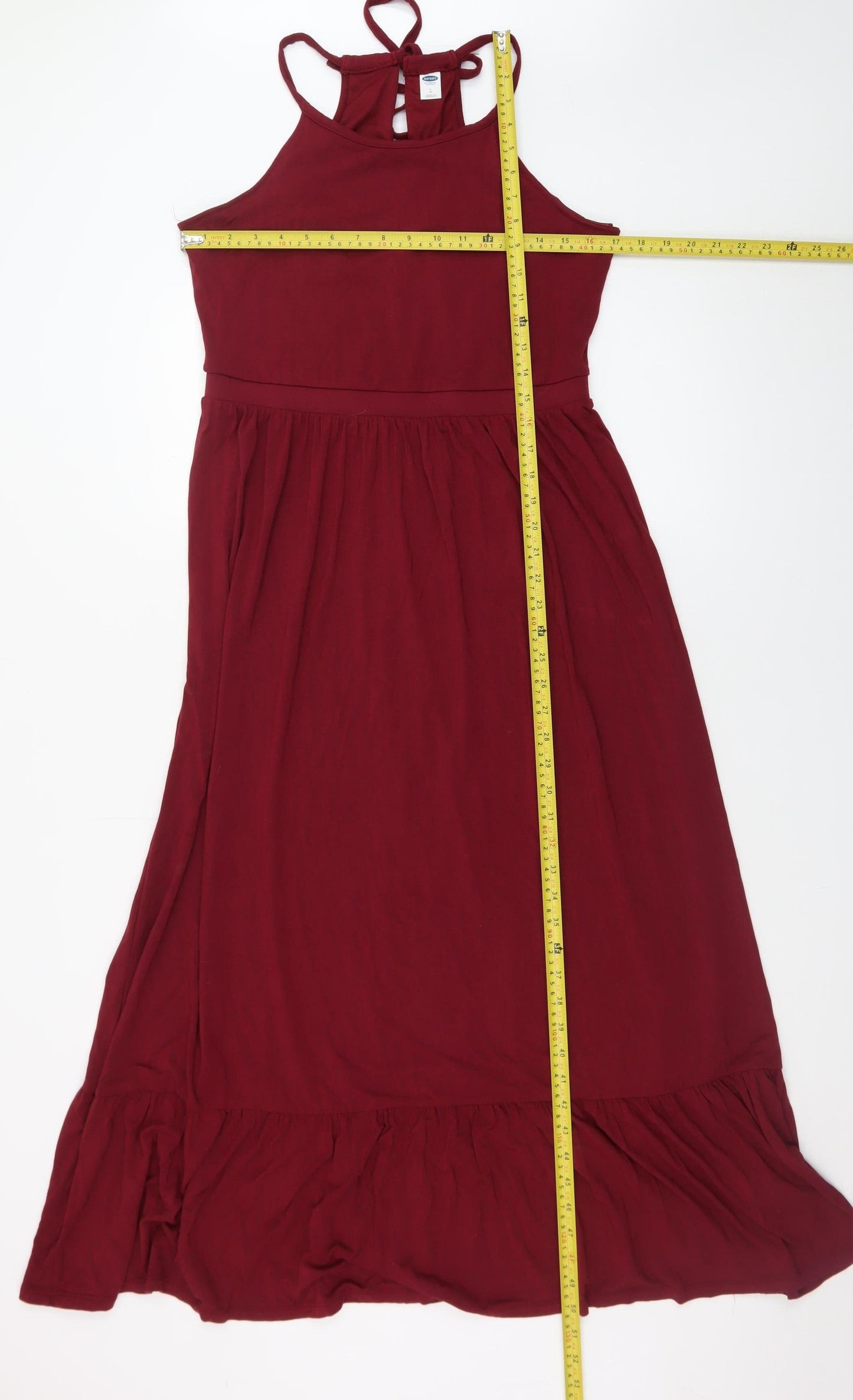 Old Navy Women Burgundy Maxi Slip Dress Size L Sleeveless Summer Style