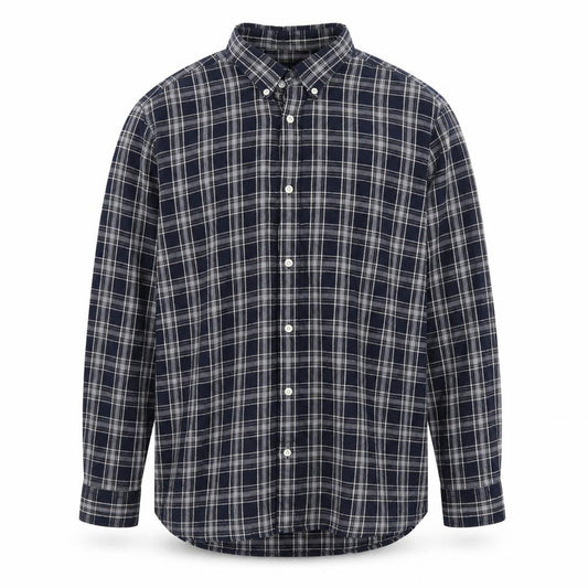 Jack & Jones Men’s Blue Check Cotton Long Sleeve Button-Up Shirt XL