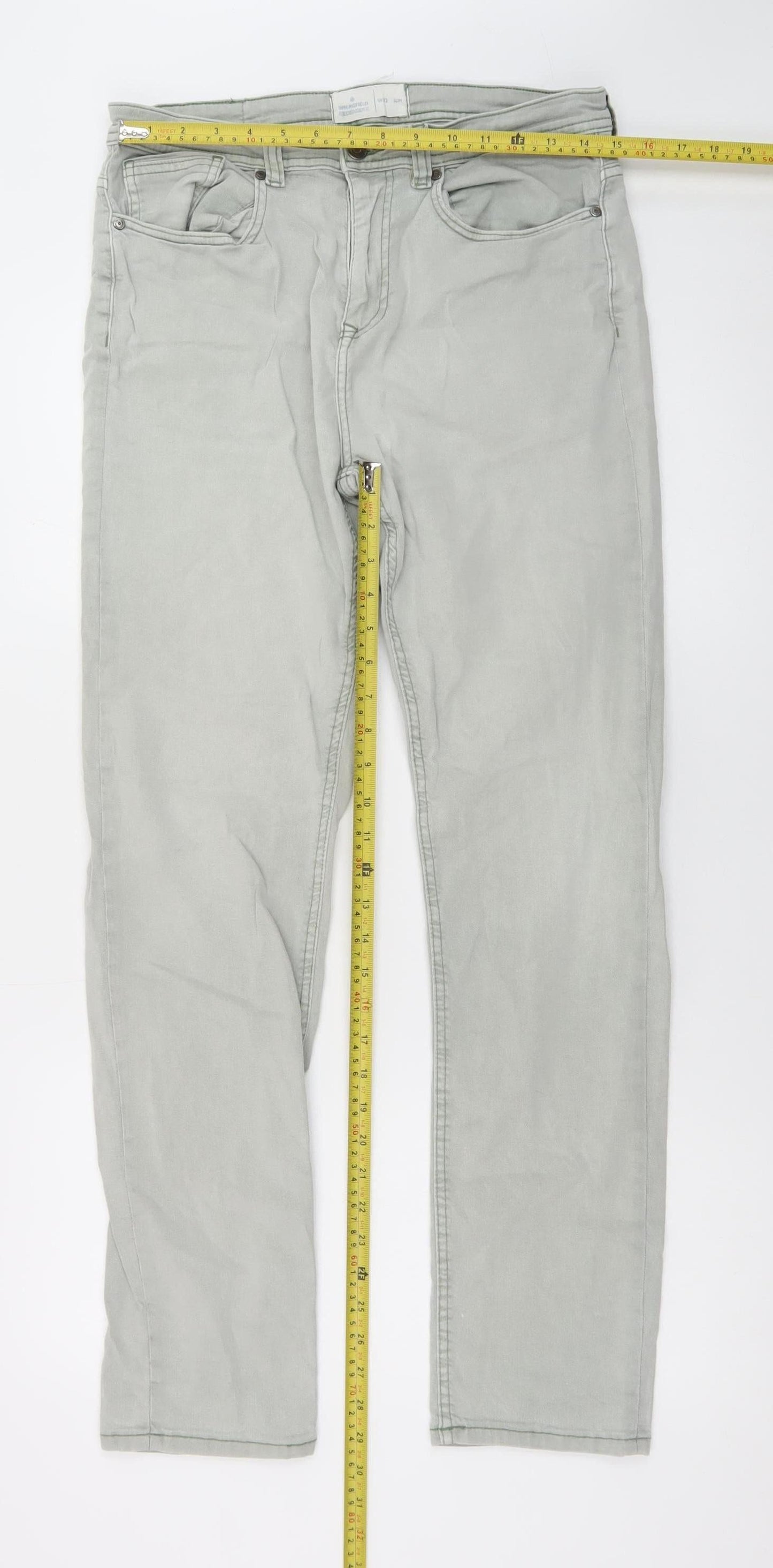 Springfield Mens Grey Slim Straight Jeans W32 M