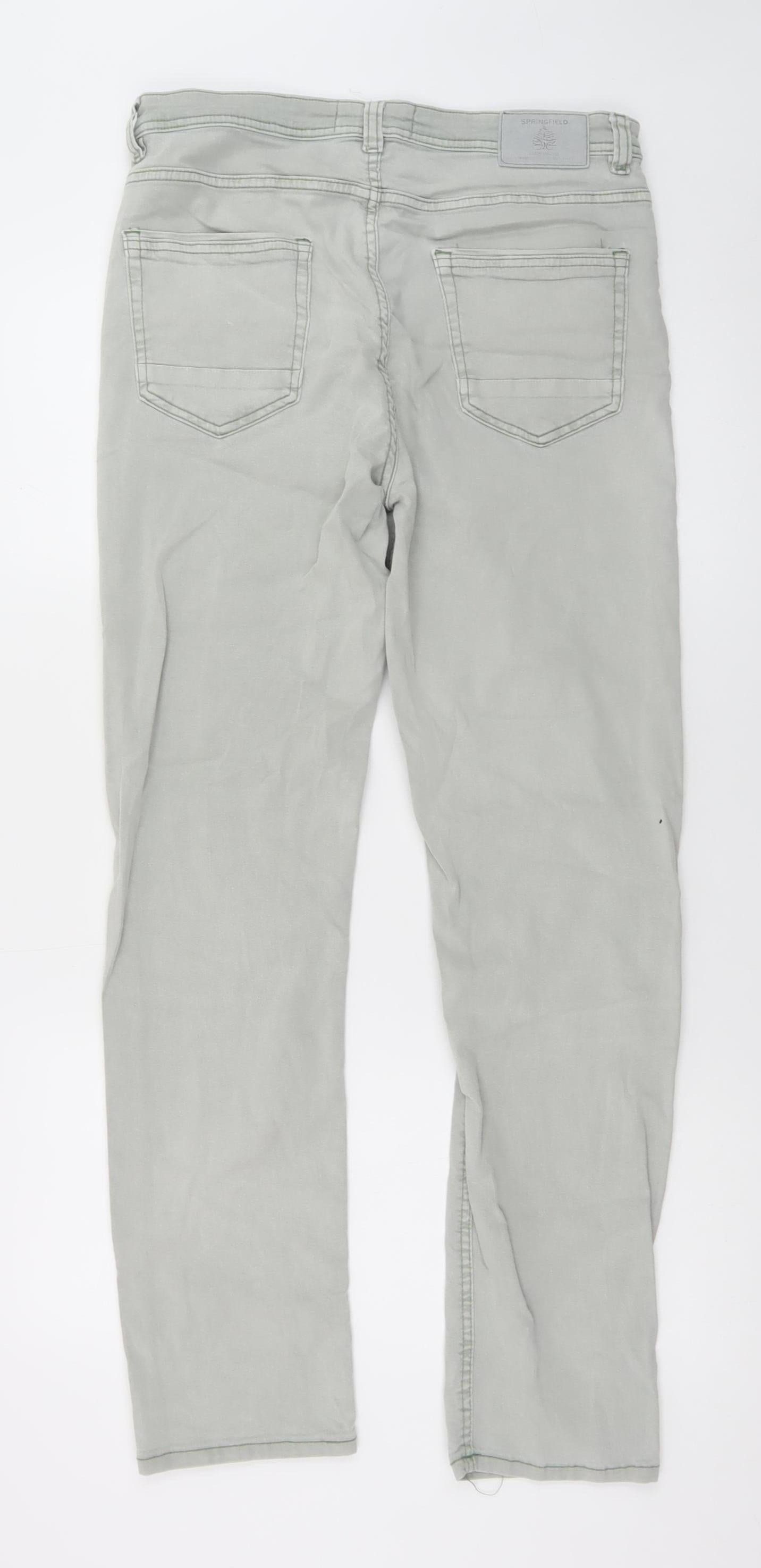 Springfield Mens Grey Slim Straight Jeans W32 M