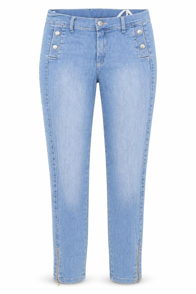 2-Biz Women Blue Skinny Ankle Zip Jeans Size 10
