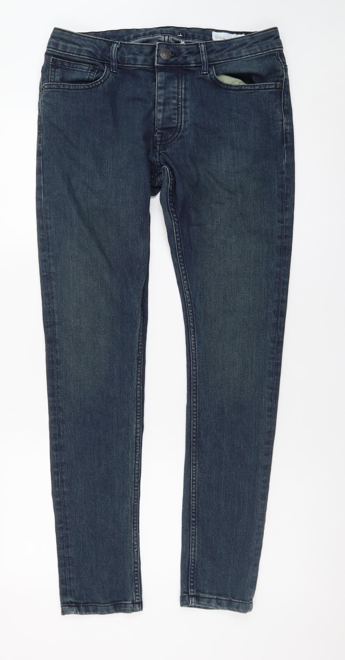 Denim Co. Men's Blue Super Skinny Jeans W34 L32 Denim