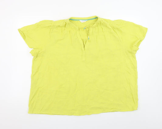 Marks and Spencer Women’s Yellow Cotton Tunic Blouse Size 20