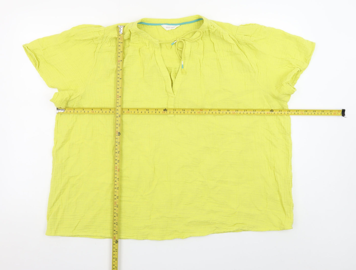 Marks and Spencer Women’s Yellow Cotton Tunic Blouse Size 20