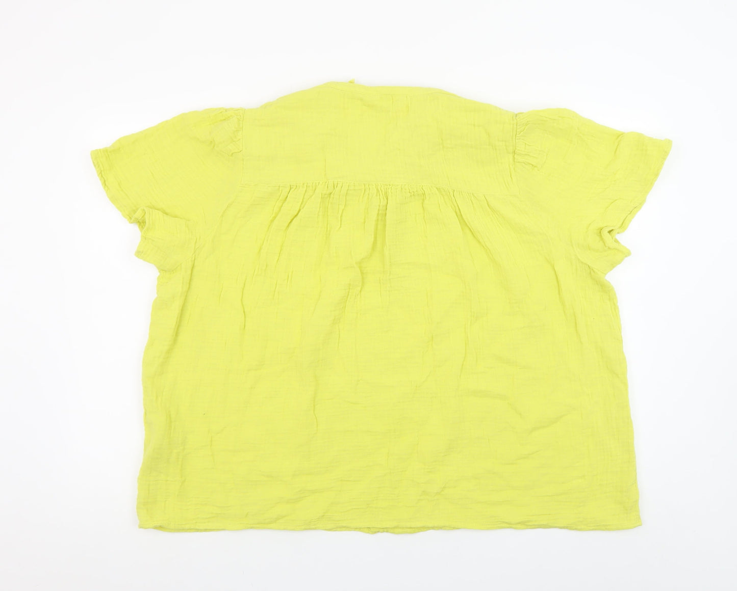 Marks and Spencer Women’s Yellow Cotton Tunic Blouse Size 20