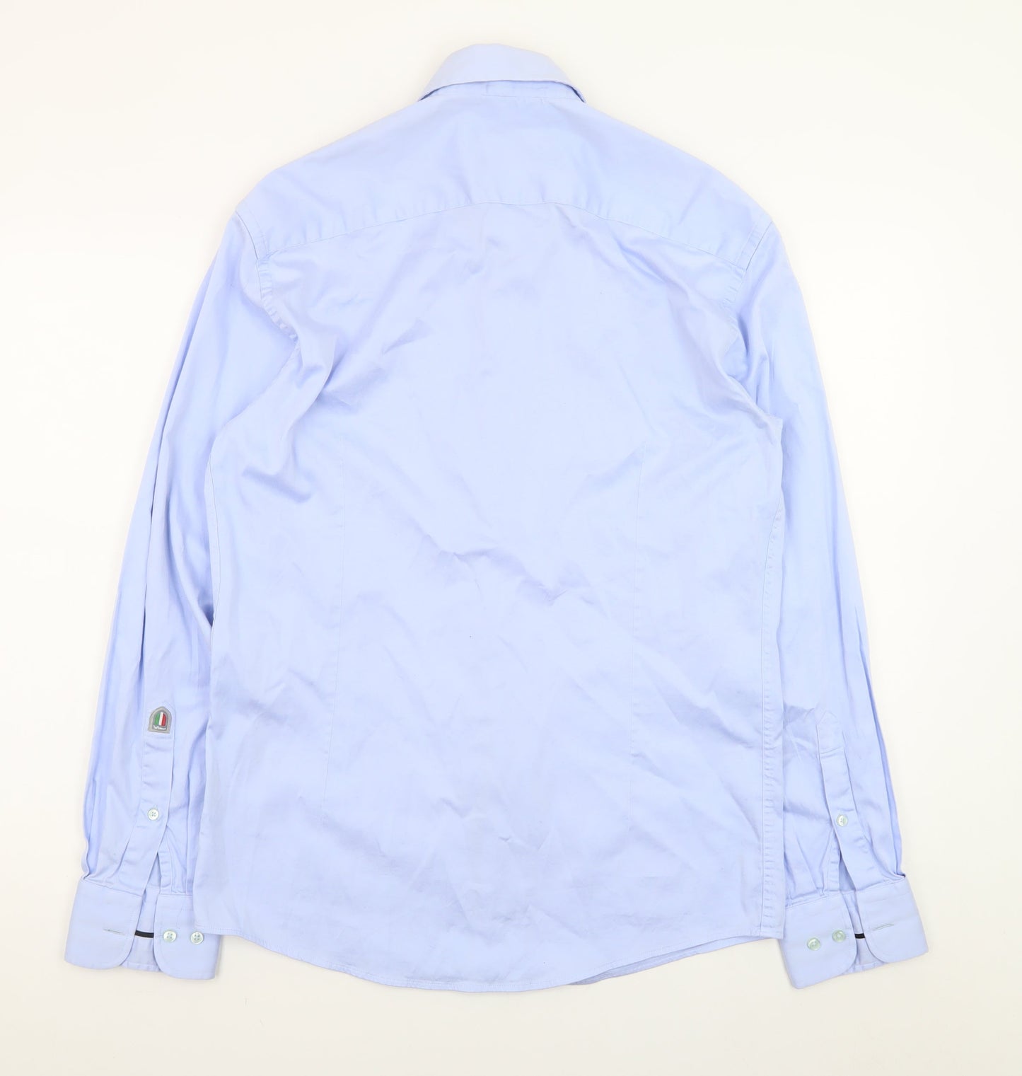 WAM Denim Men Blue XL Slim Fit Long Sleeve Dress Shirt