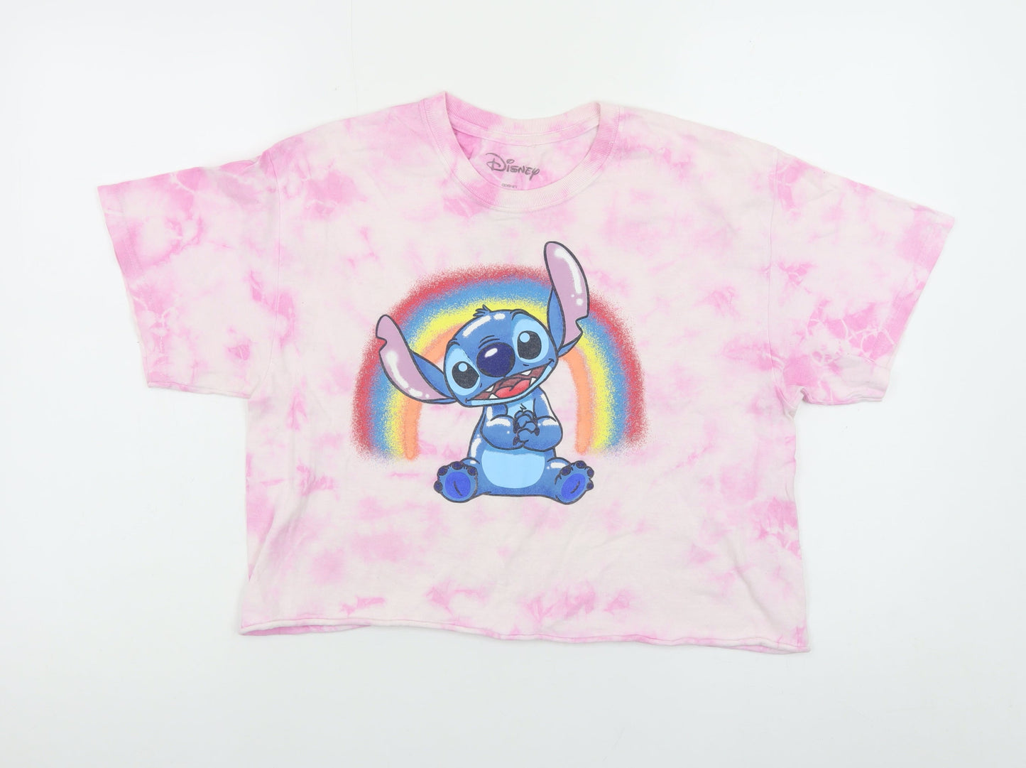 Disney Women Pink Stitch T-Shirt Nightshirt M Cartoon Graphic