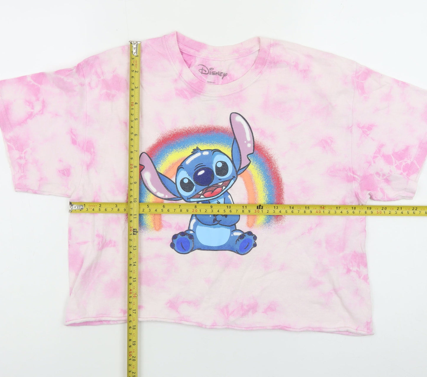 Disney Women Pink Stitch T-Shirt Nightshirt M Cartoon Graphic