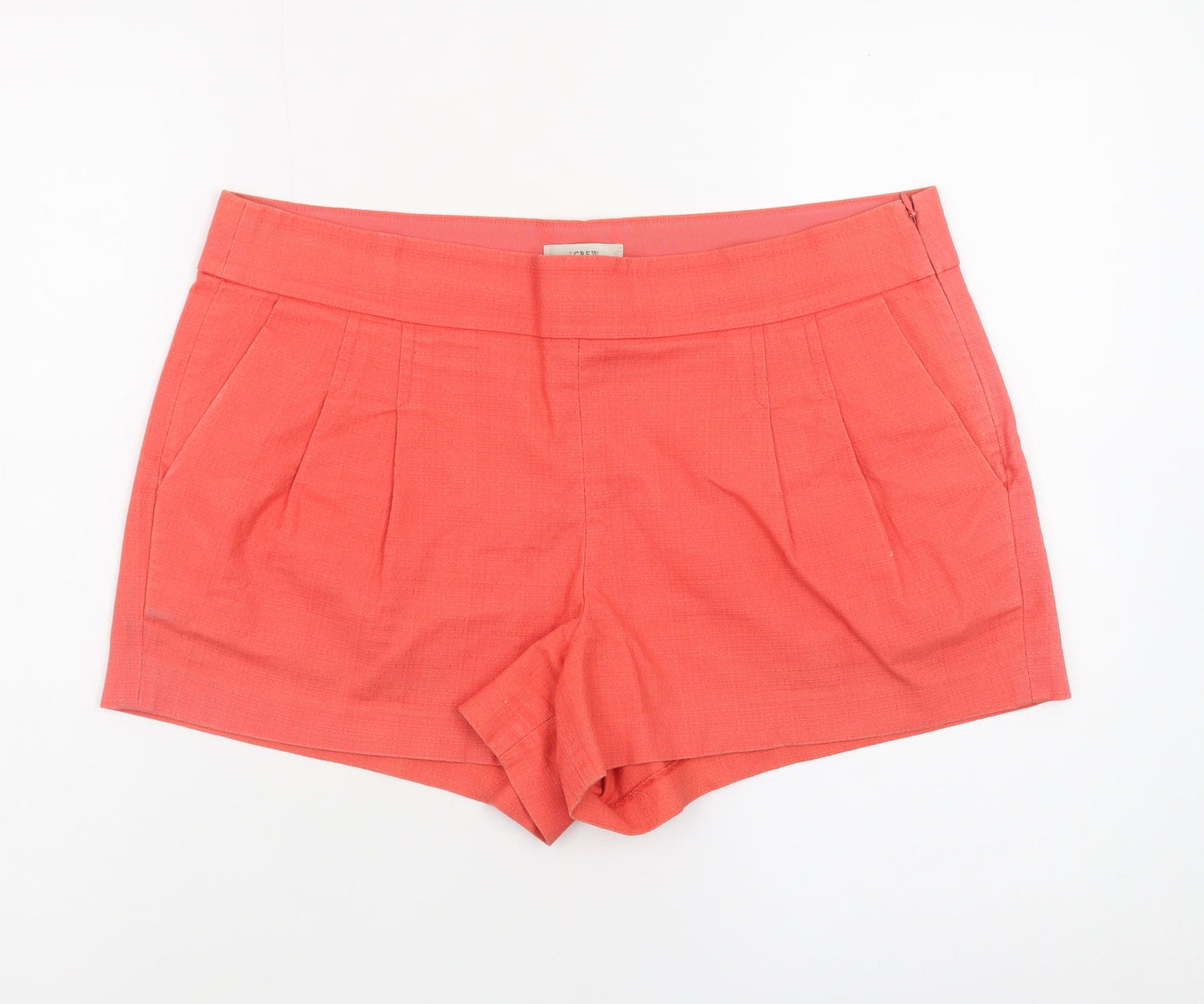 J.Crew Women's Orange Chino Shorts Size 10 Pleated Pockets Casual