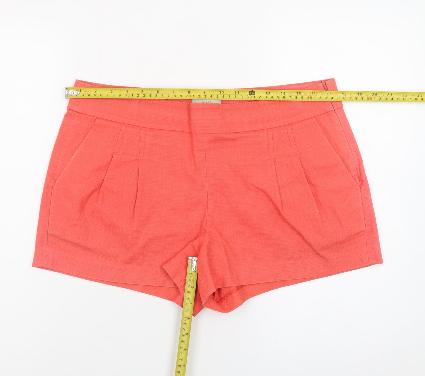 J.Crew Women's Orange Chino Shorts Size 10 Pleated Pockets Casual