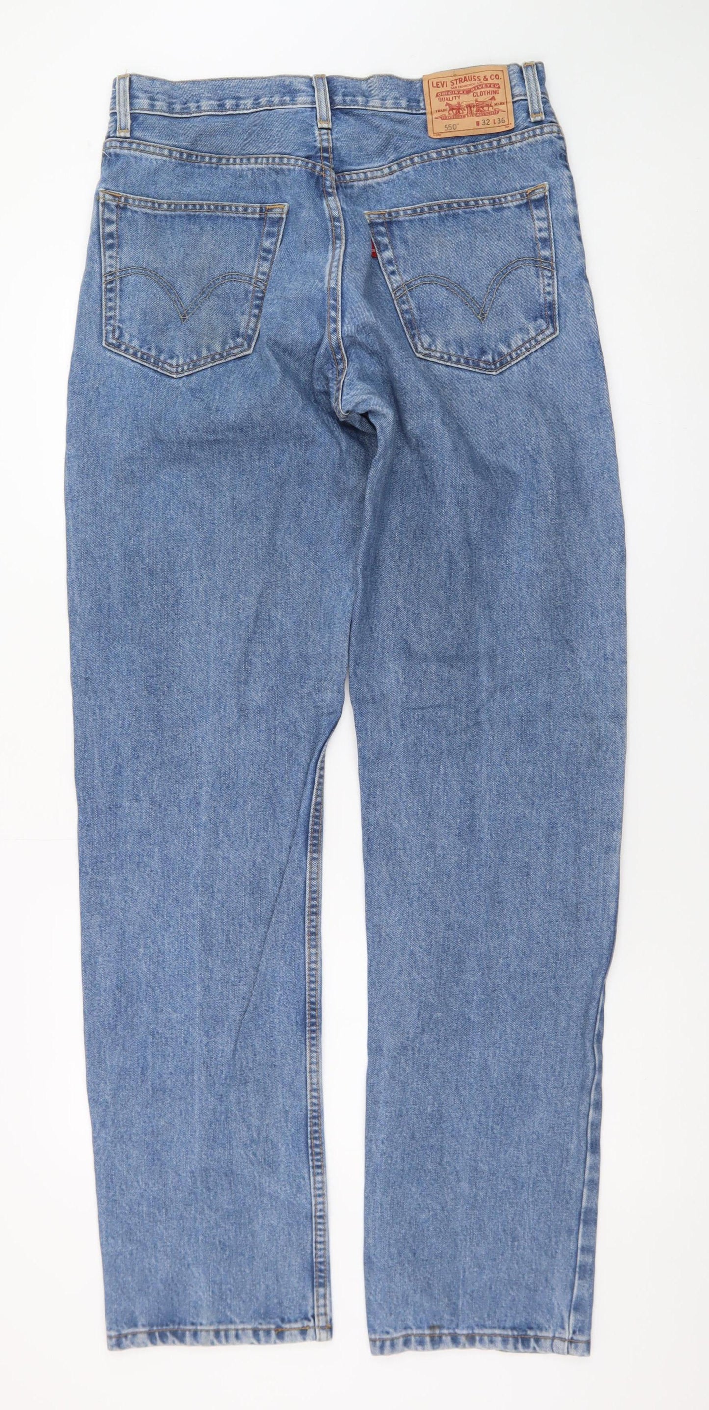 Levi's 550 Relaxed Fit Men's Blue Denim Jeans W32 L36 Straight