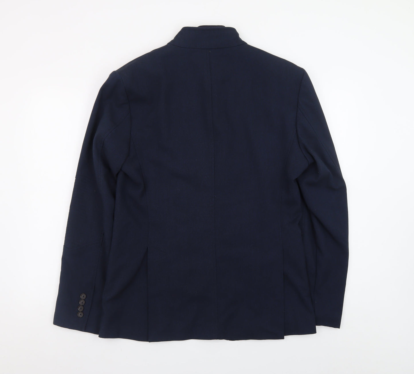 Zara Man Blue Basic Jacket Men's L 42 Stand-Up Collar Casual