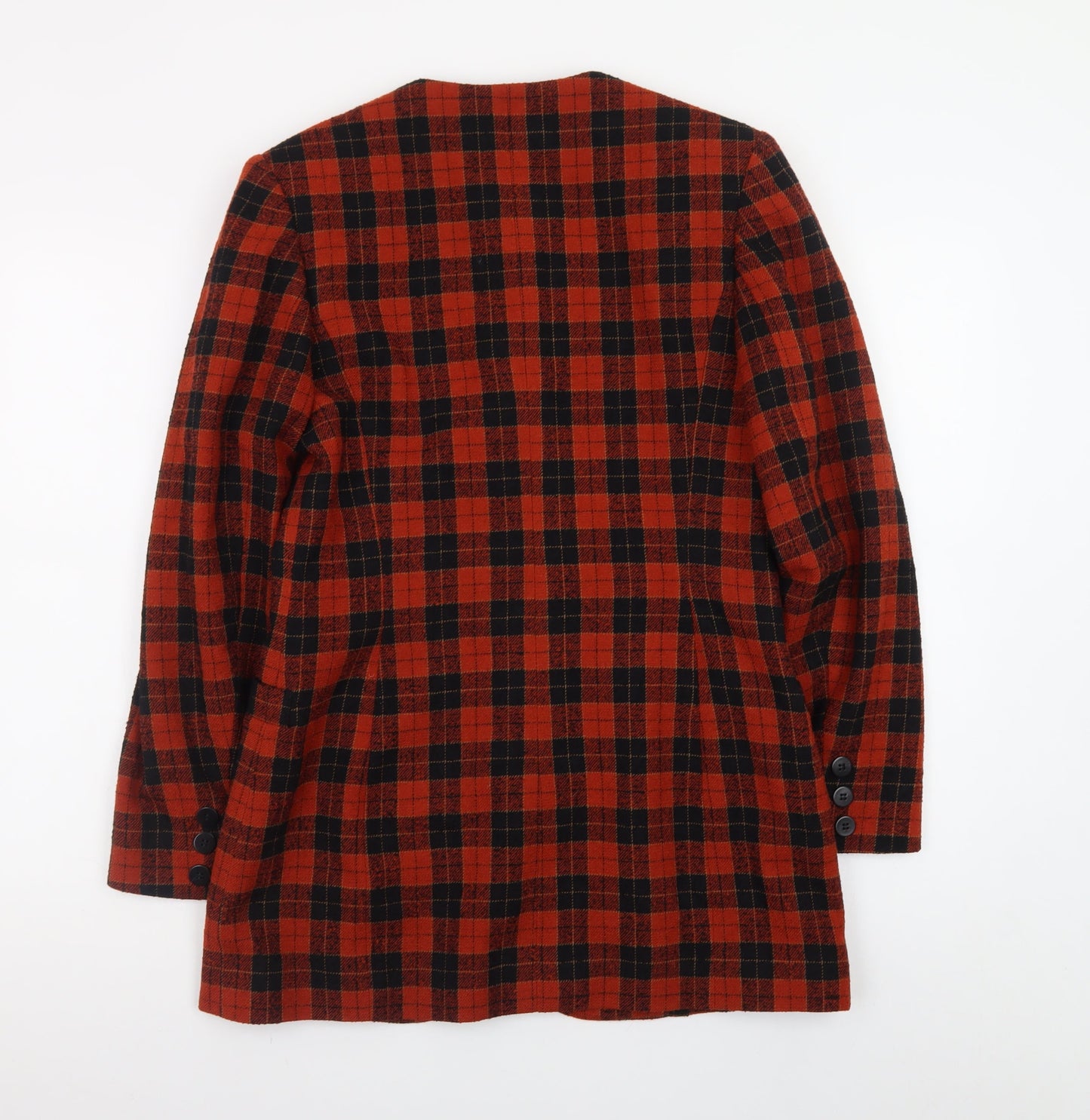 Country Casuals Women's Red Check Wool Blazer Jacket Size 8
