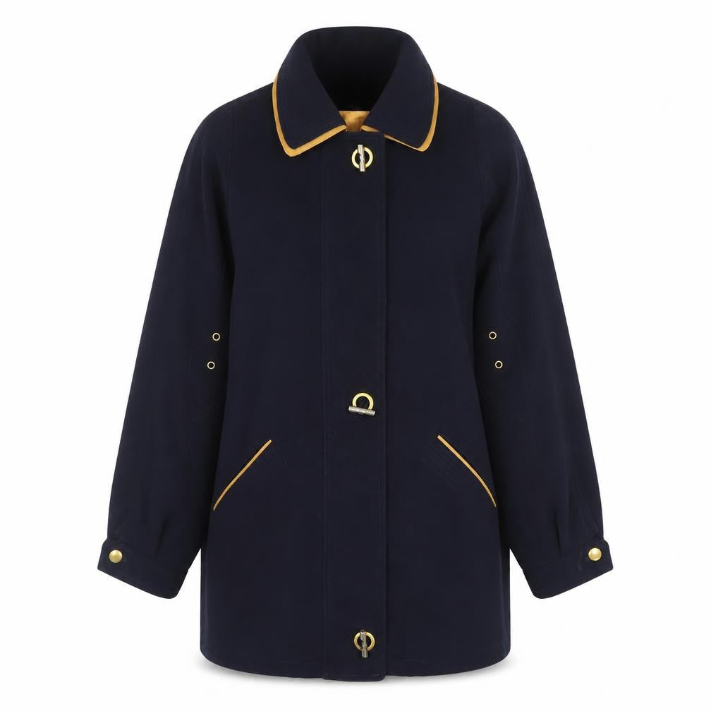 David Barry Women’s Blue Mid-Length Overcoat Size 16 Lined Classic