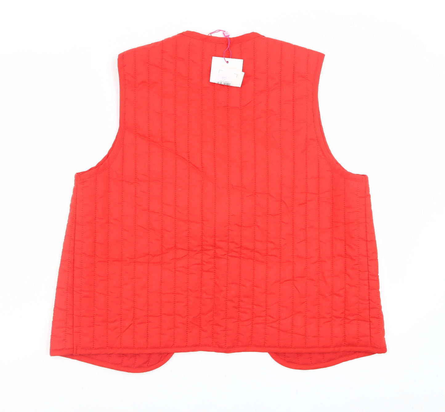 Savida Women's Red Quilted Waistcoat Size 16 Lined Tie Front
