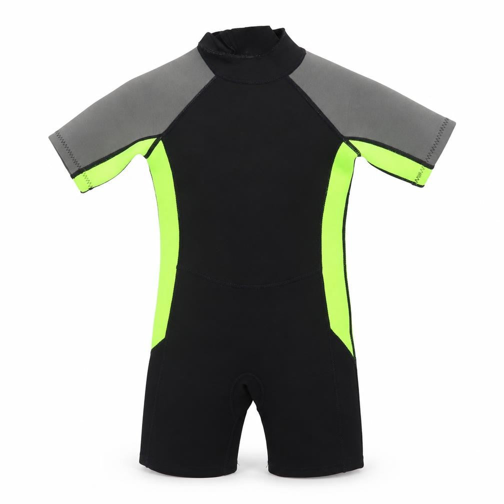 St. Bernard Boys Black & Neon Green Short Sleeve Wetsuit Age 4